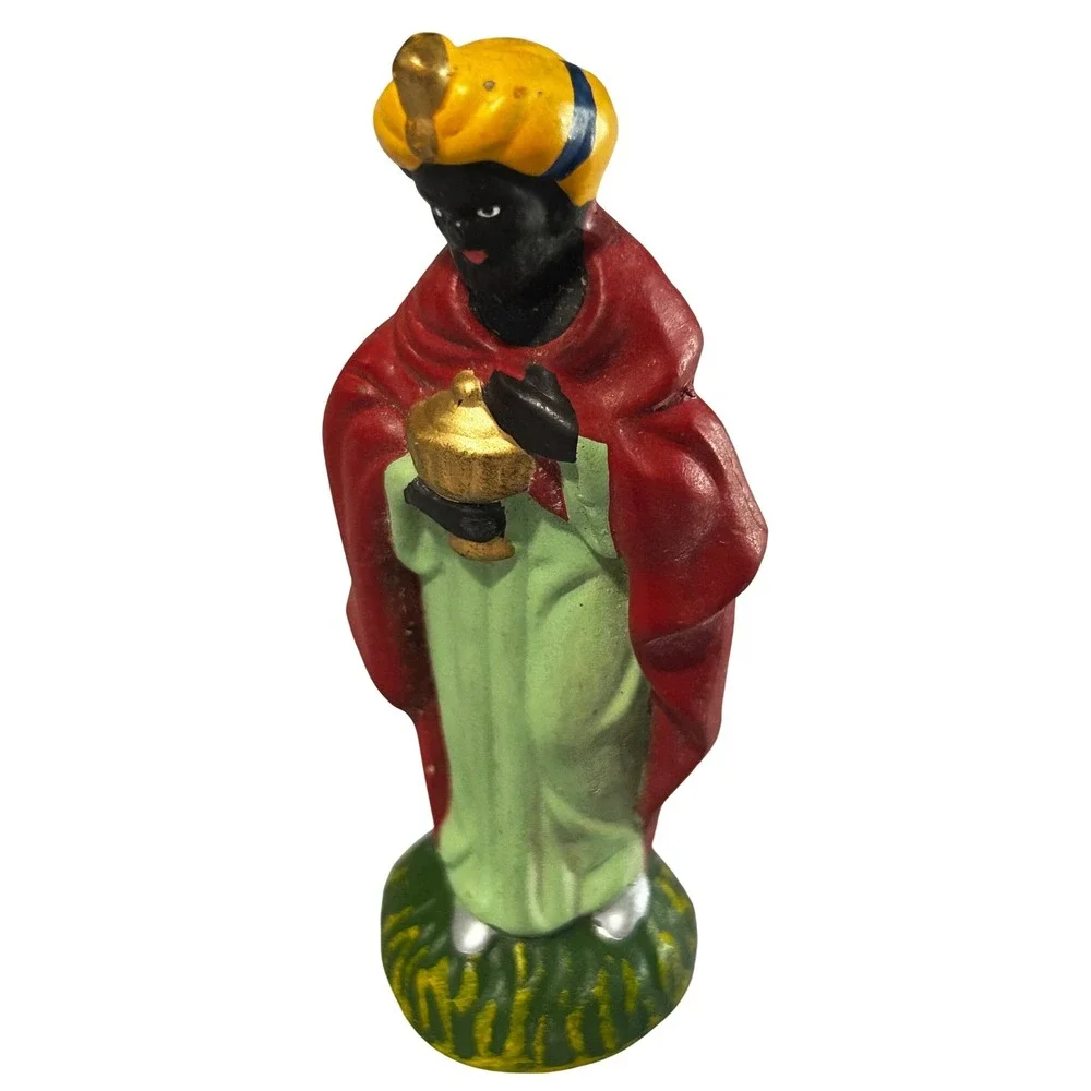 Vintage Chalkware Nativity Scene Figures - Joseph and Wise‎ Man